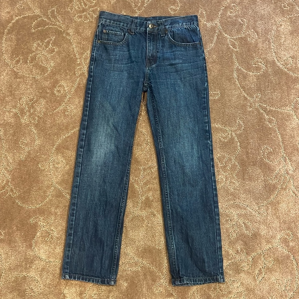 Nautica dark wash boys denim jeans straight fit, size 12